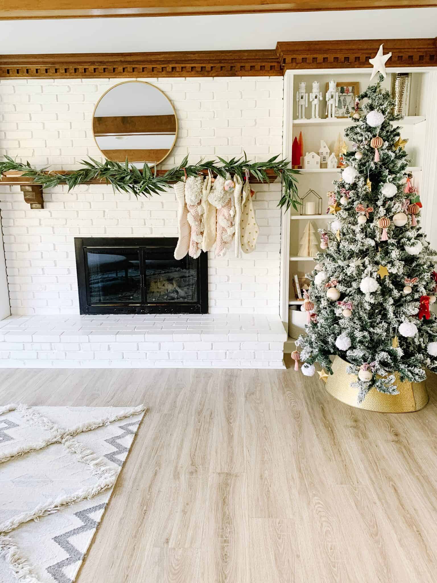Modern living room with Christmas decor