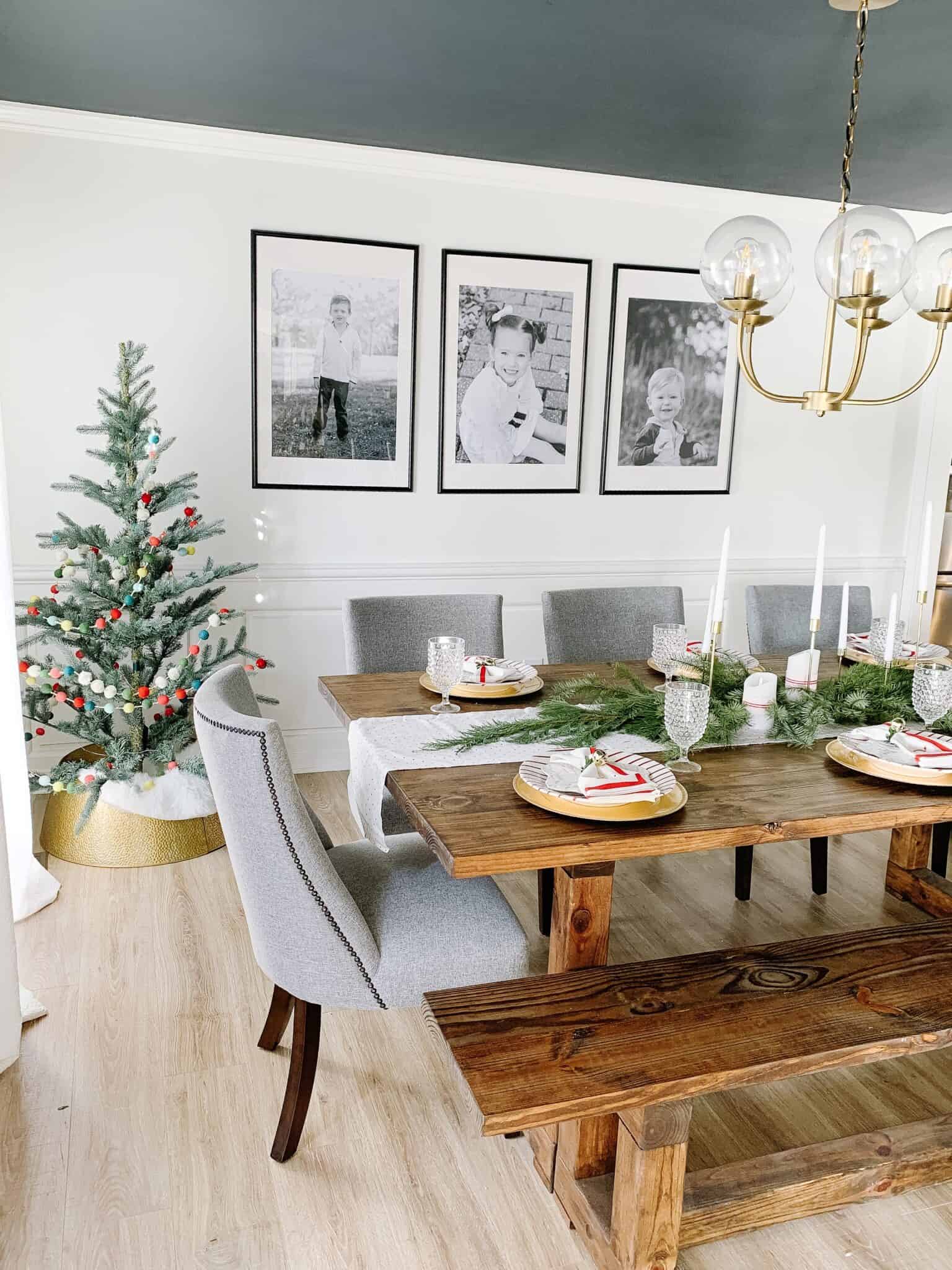 Candy Cane Inspired Dining Room Table Decor - arinsolangeathome
