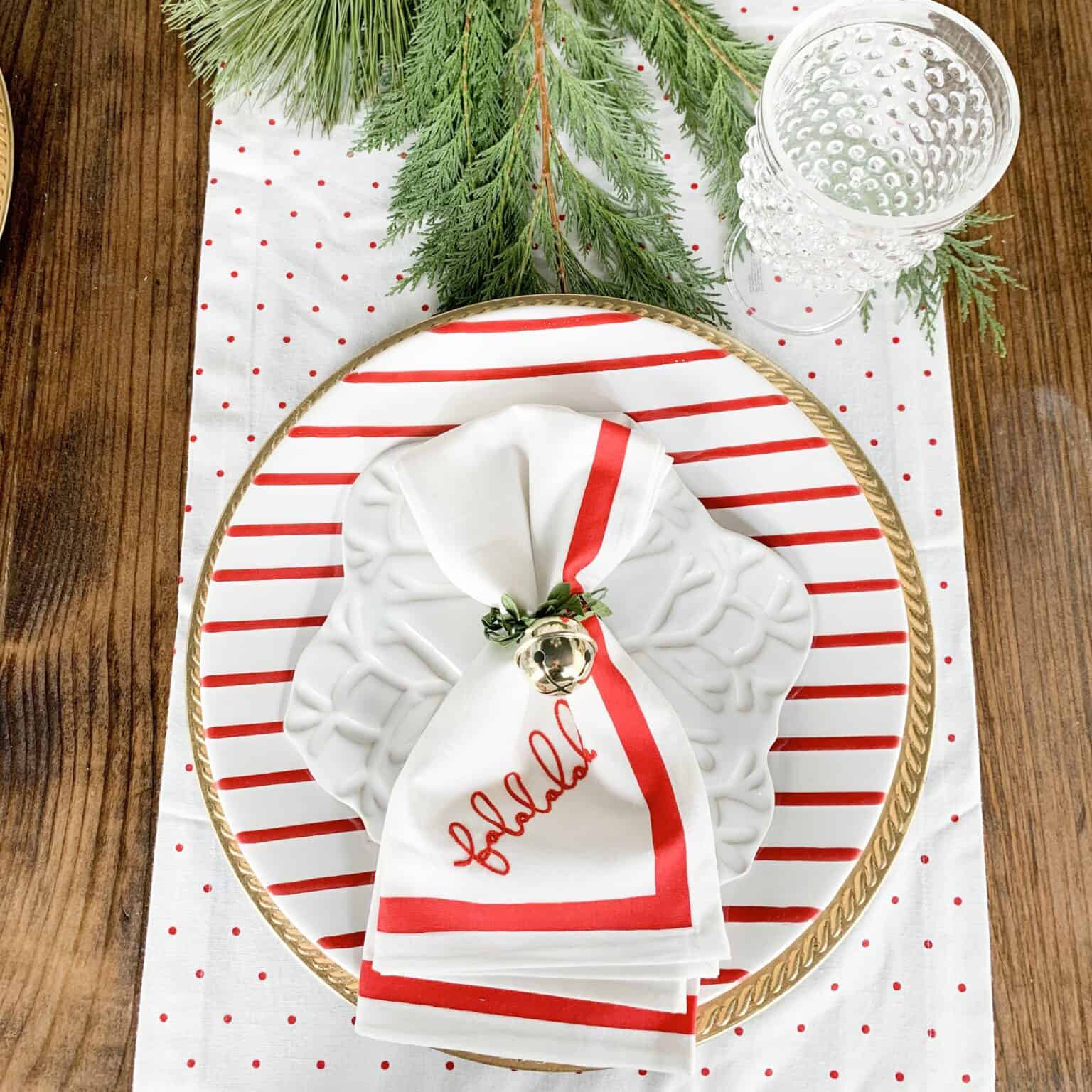 Candy Cane Inspired Dining Room Table Decor - arinsolangeathome