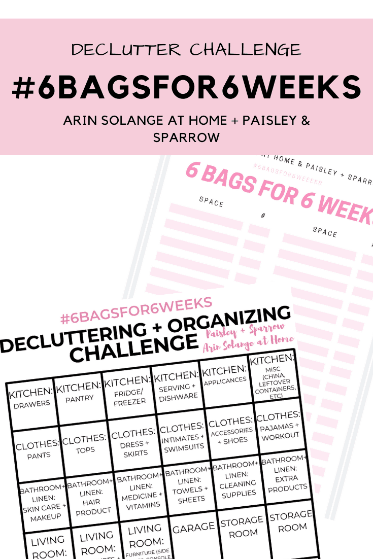 home declutter challenge sheets