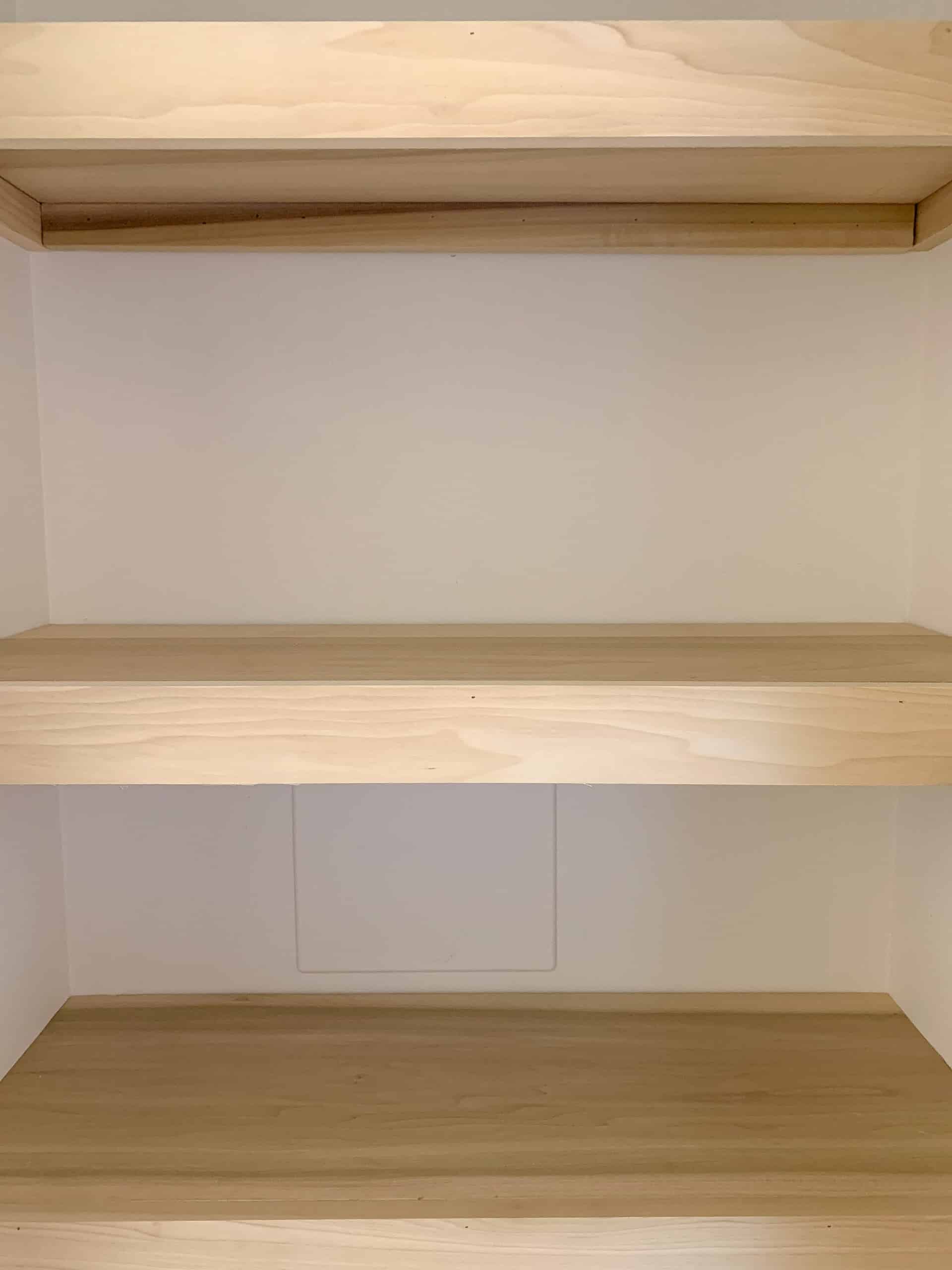 Wooden shelves store for wardrobe