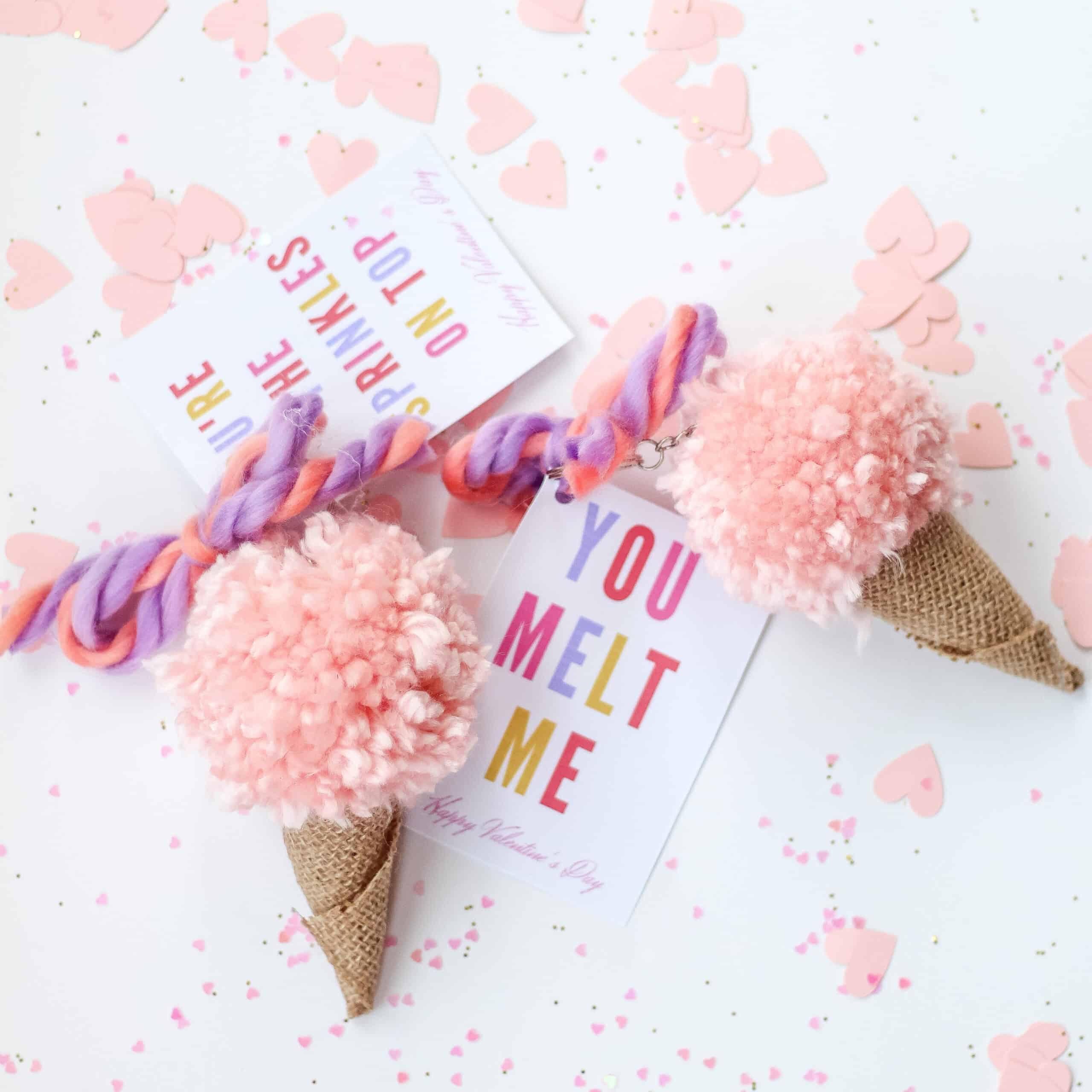 DIY ice cream cone Valentines