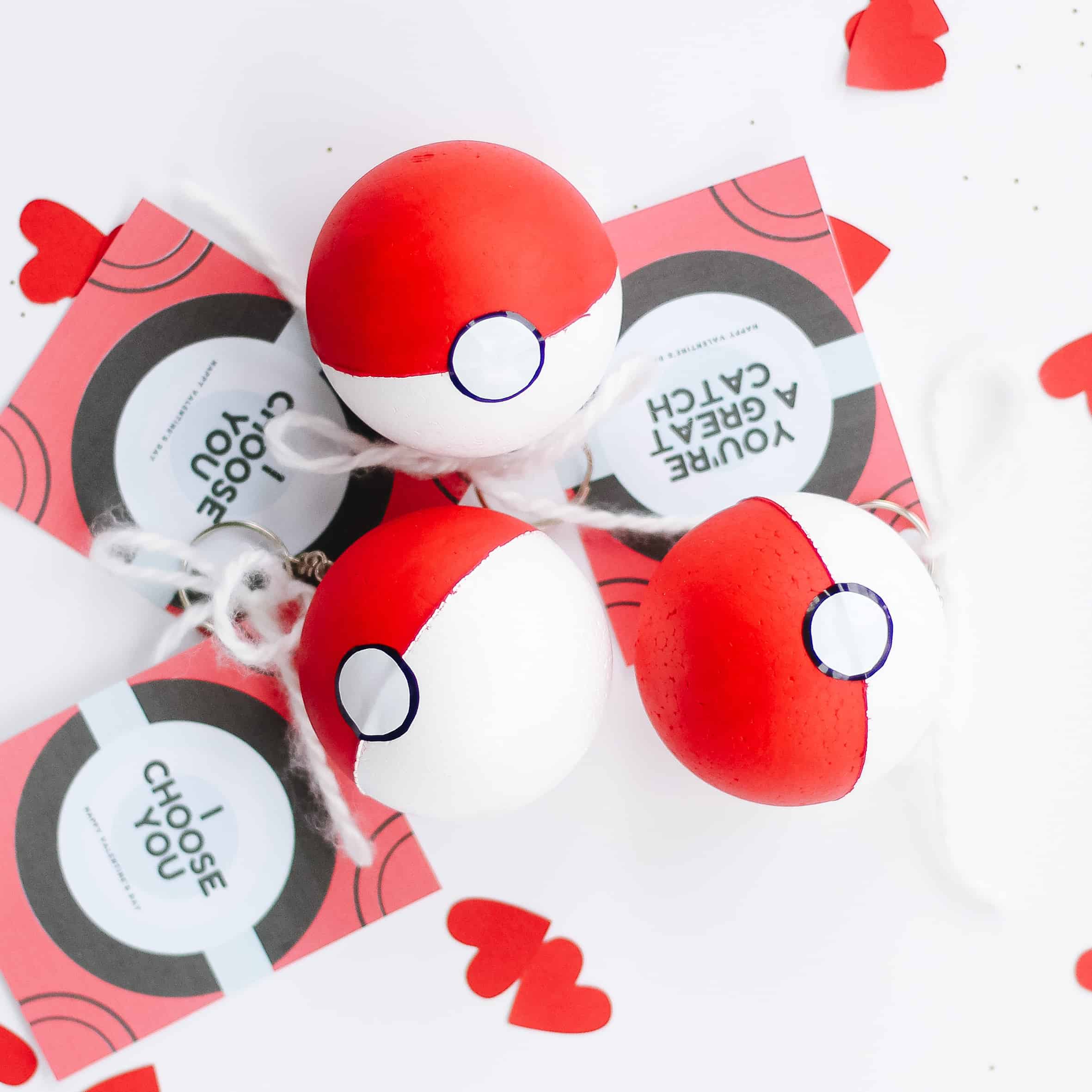 DIY poke ball valentines