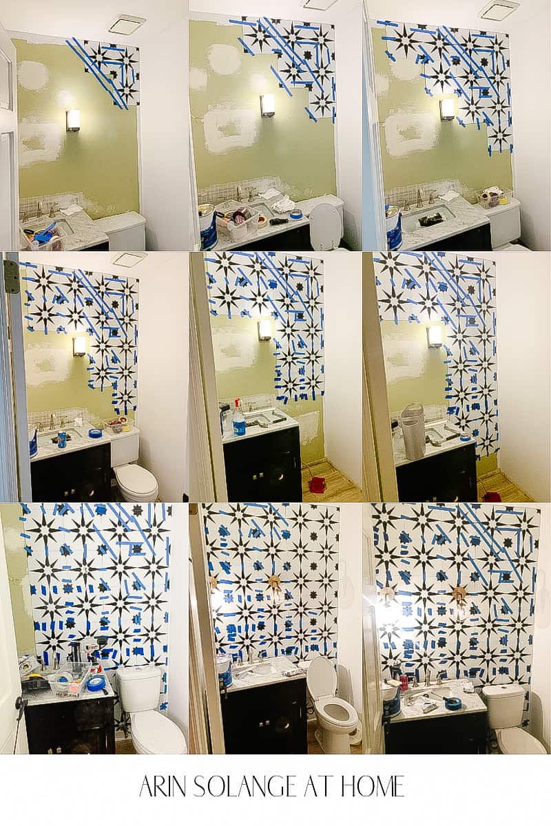 step by step of a tile wall