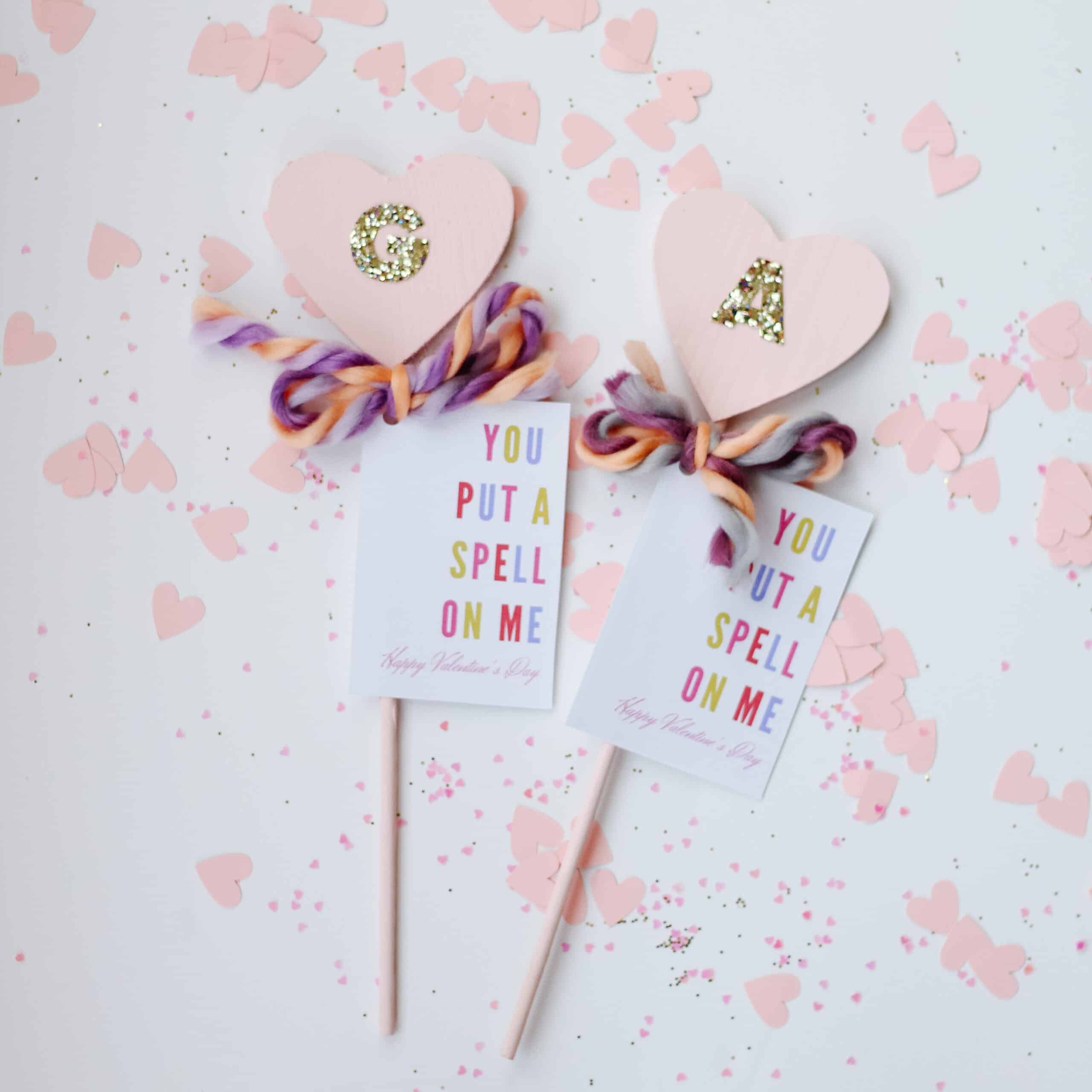 DIY heart wand valentines