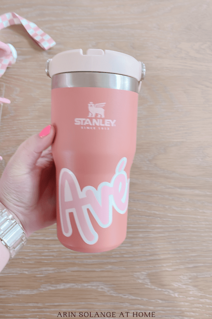 water bottle with personalized sticker 