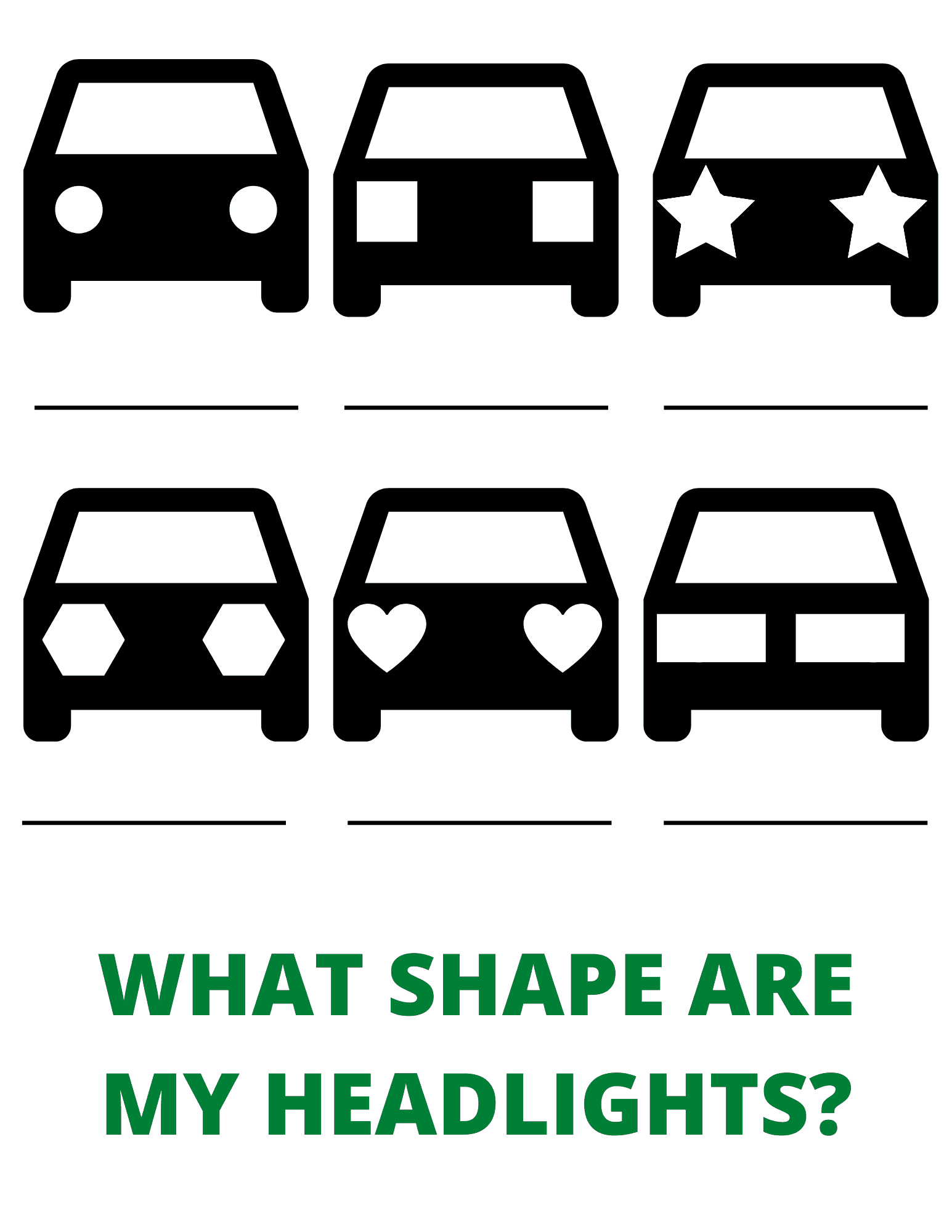 what shape are the headlights worksheet