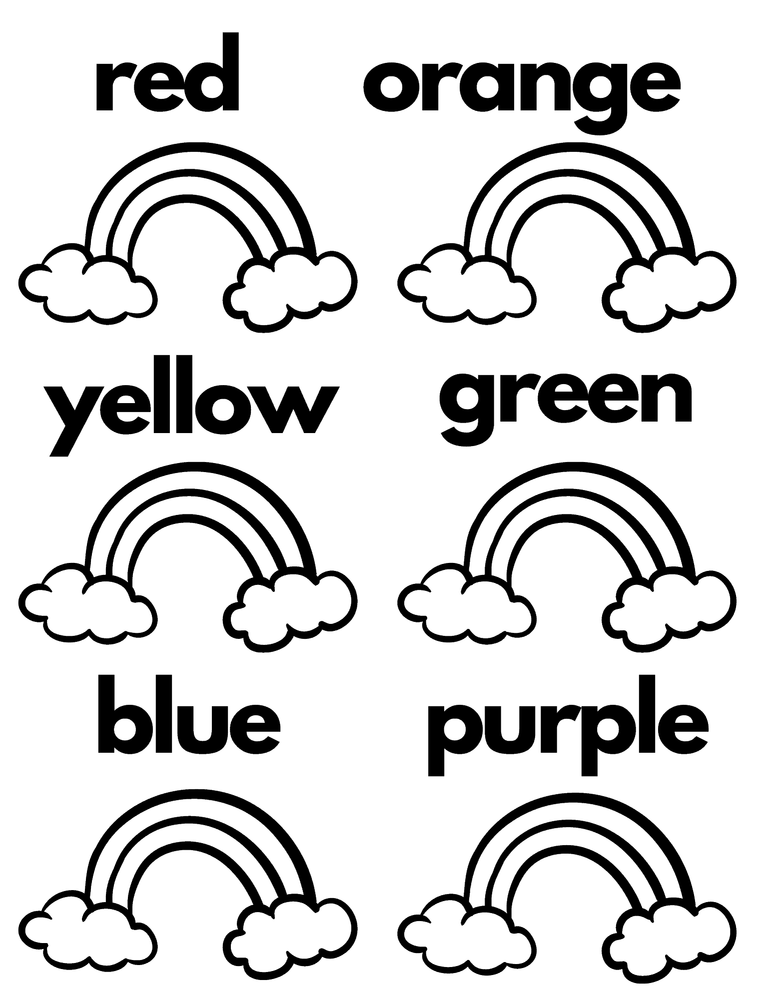 Printable Rainbows Worksheets