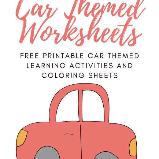 car themed free printable preschool worksheets