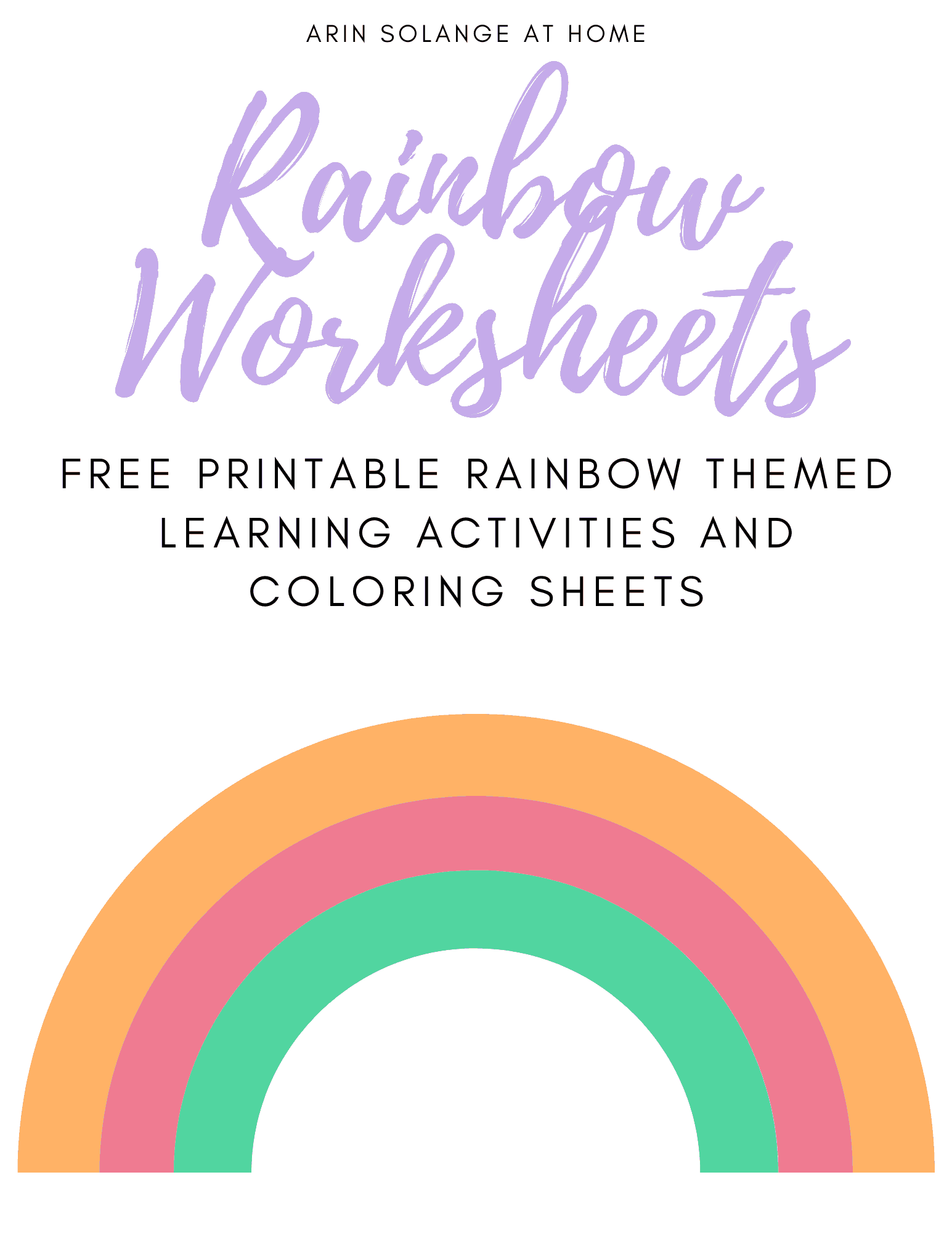 Free Printable Rainbow kids activities 