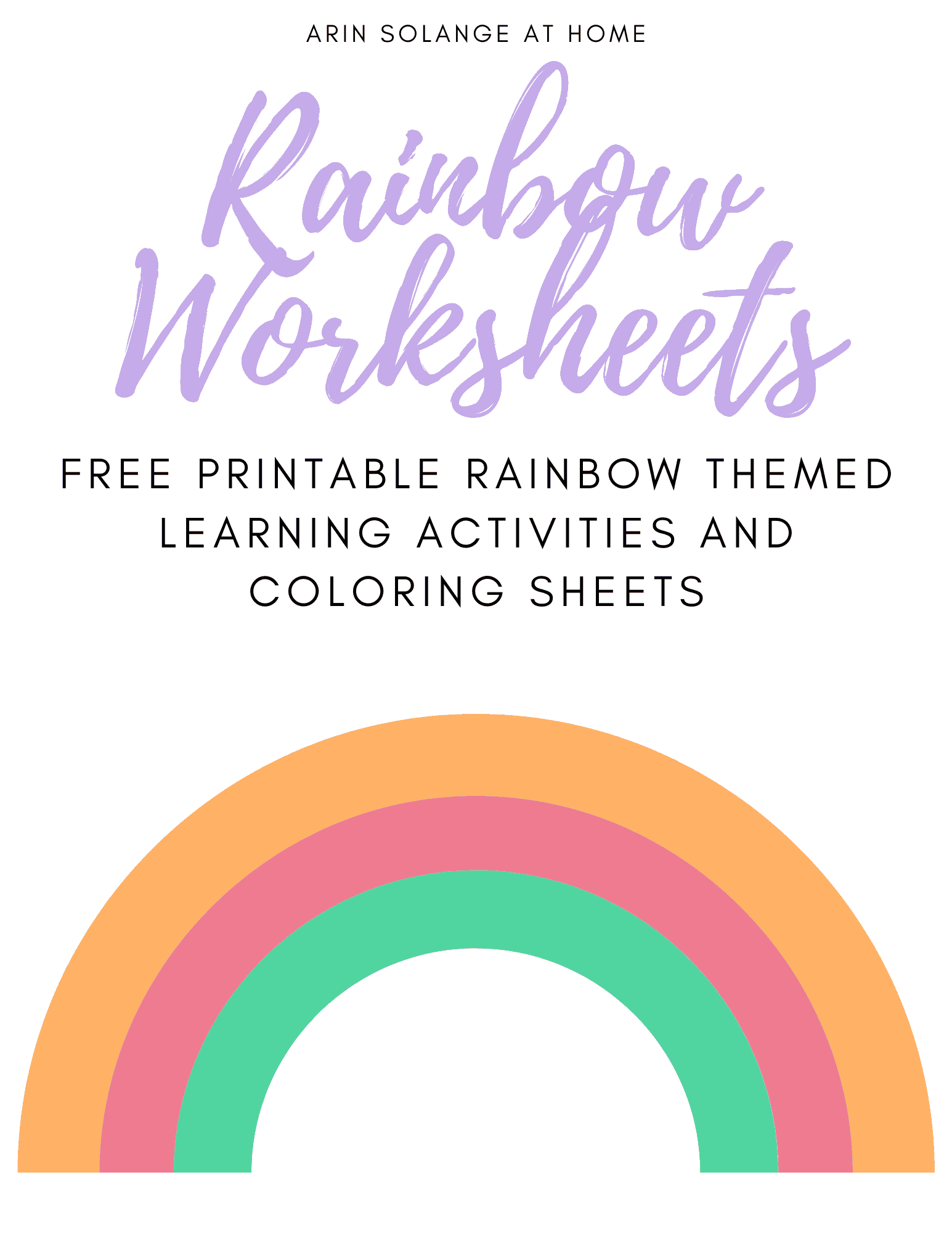 Printable Rainbow Coloring Book for Kids