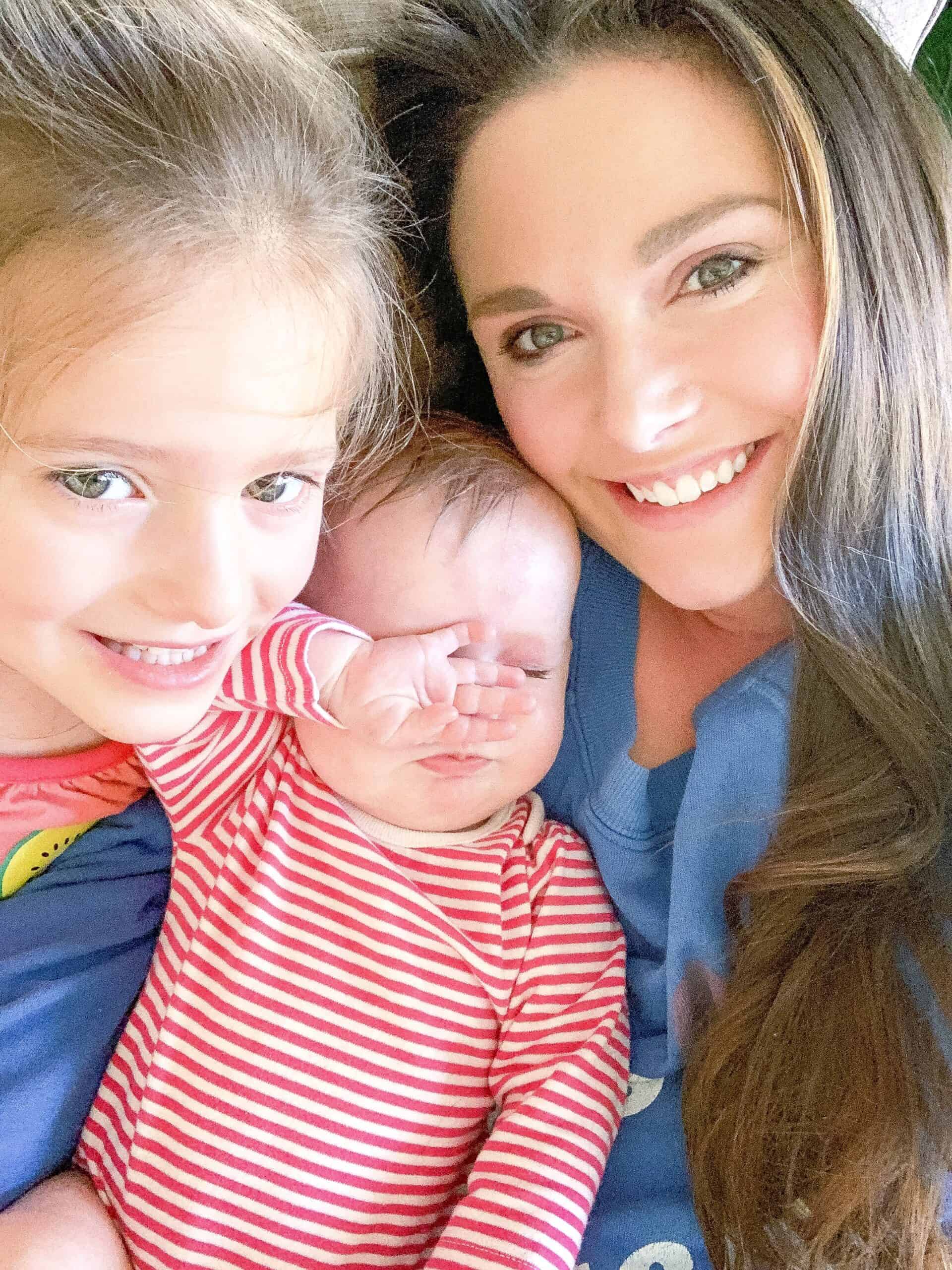 Selfie of mom and 2 daughters