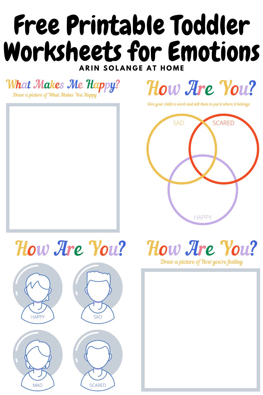 Toddler Worksheets for Emotions