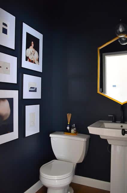 Navy blue Powder Room