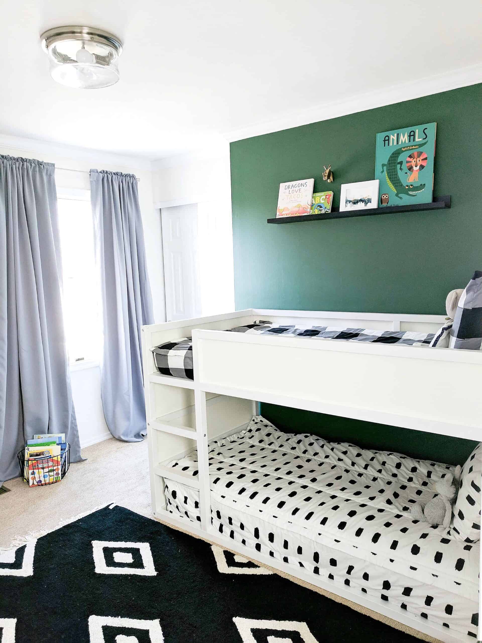 Modern boys room with bunk beds