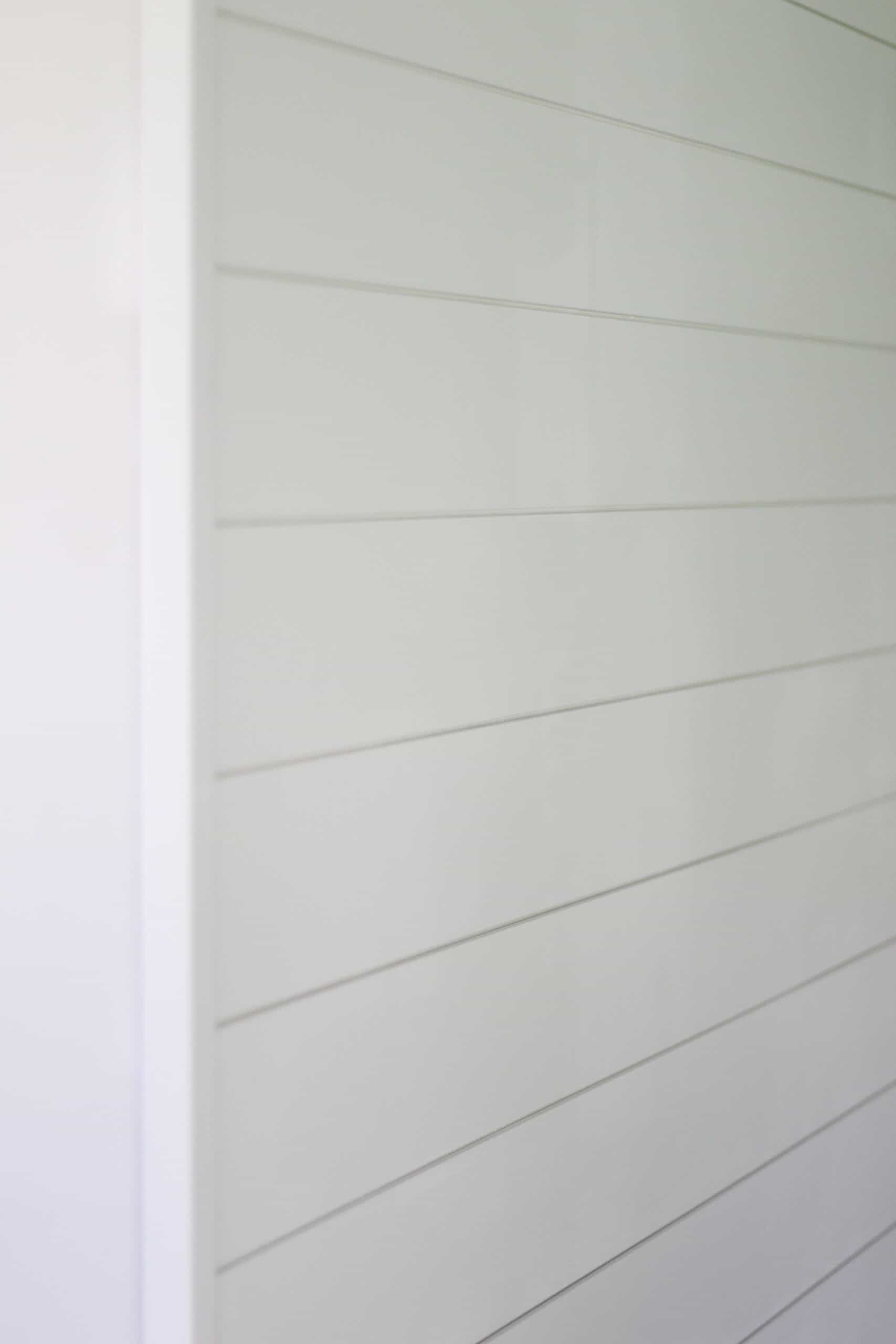 shiplap wall with corner covered