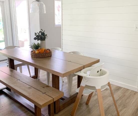 Kitchen with DIY shiplap wall