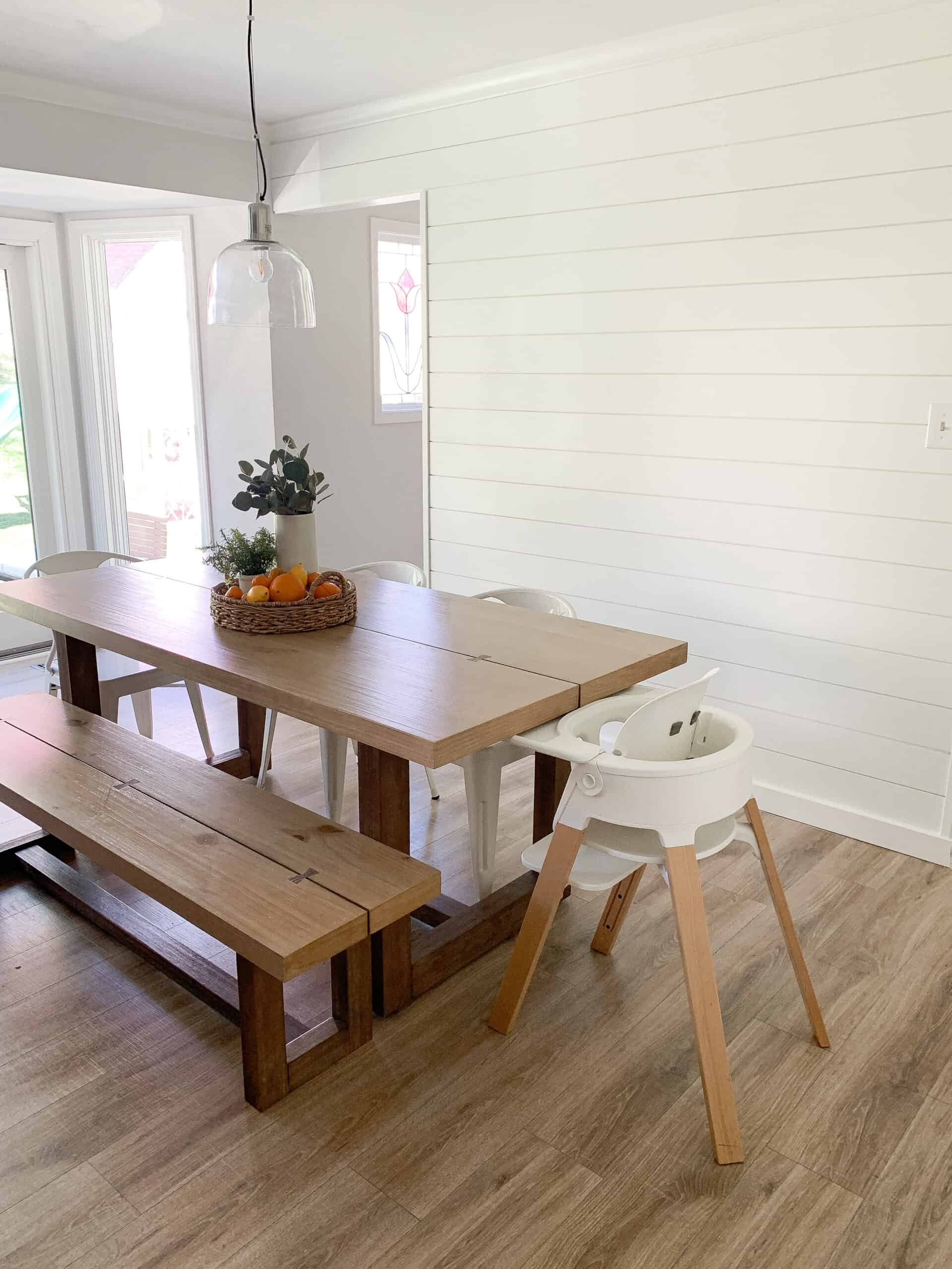 Kitchen with DIY shiplap wall