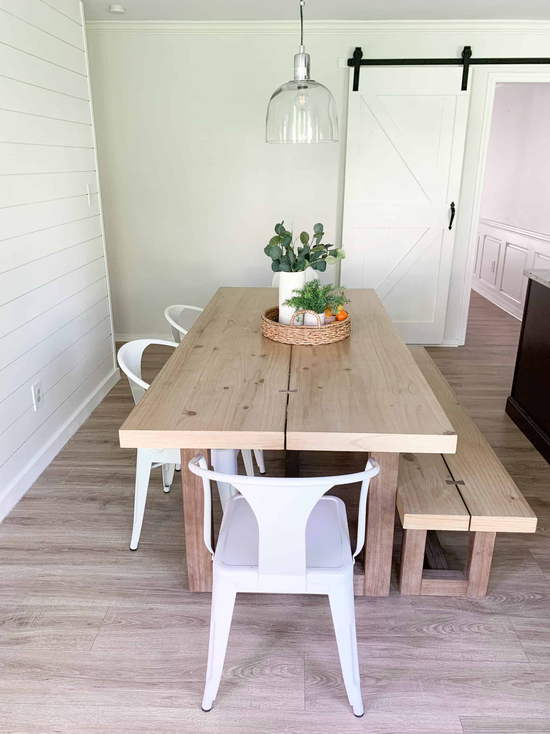 shiplap and barn door in kitchen 