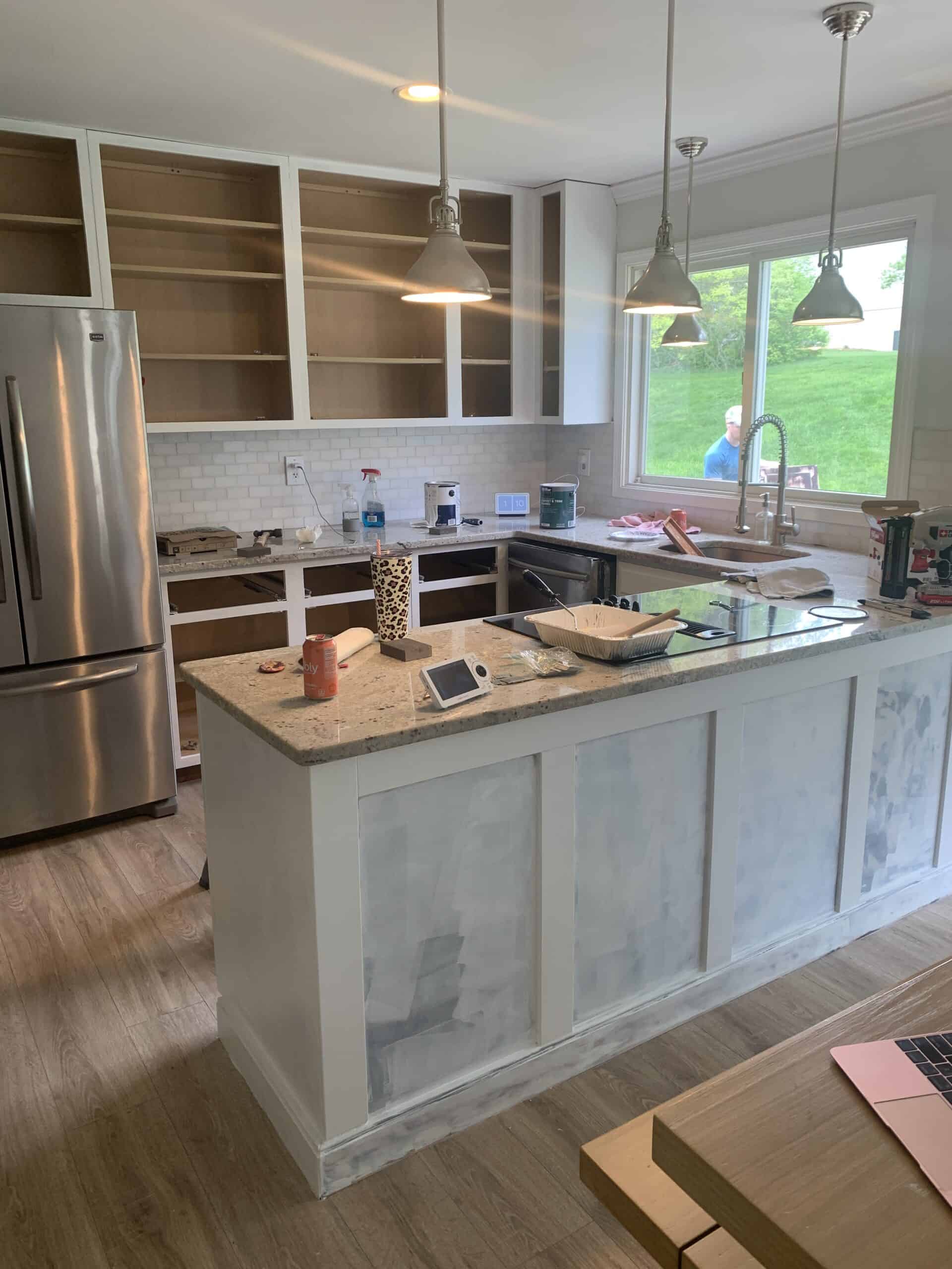 kitchen remodel in progress 