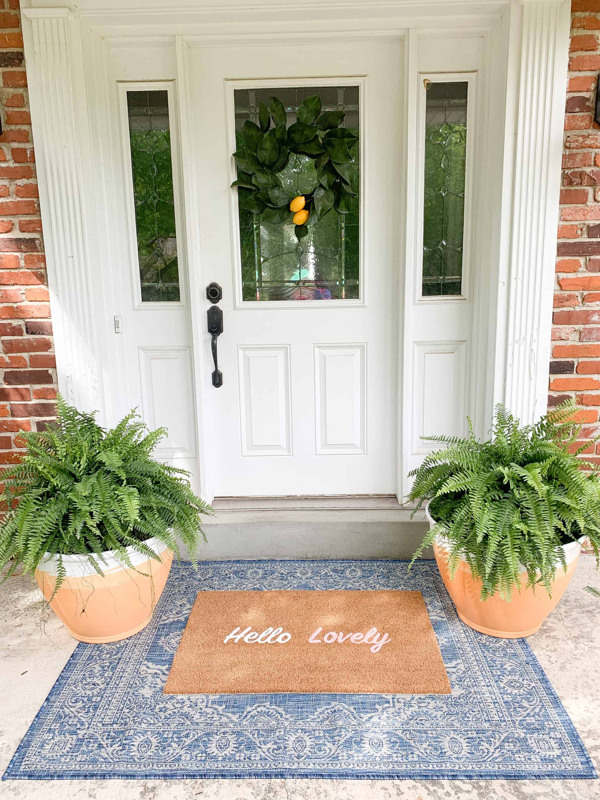 front porch with DIY Terracotta pots