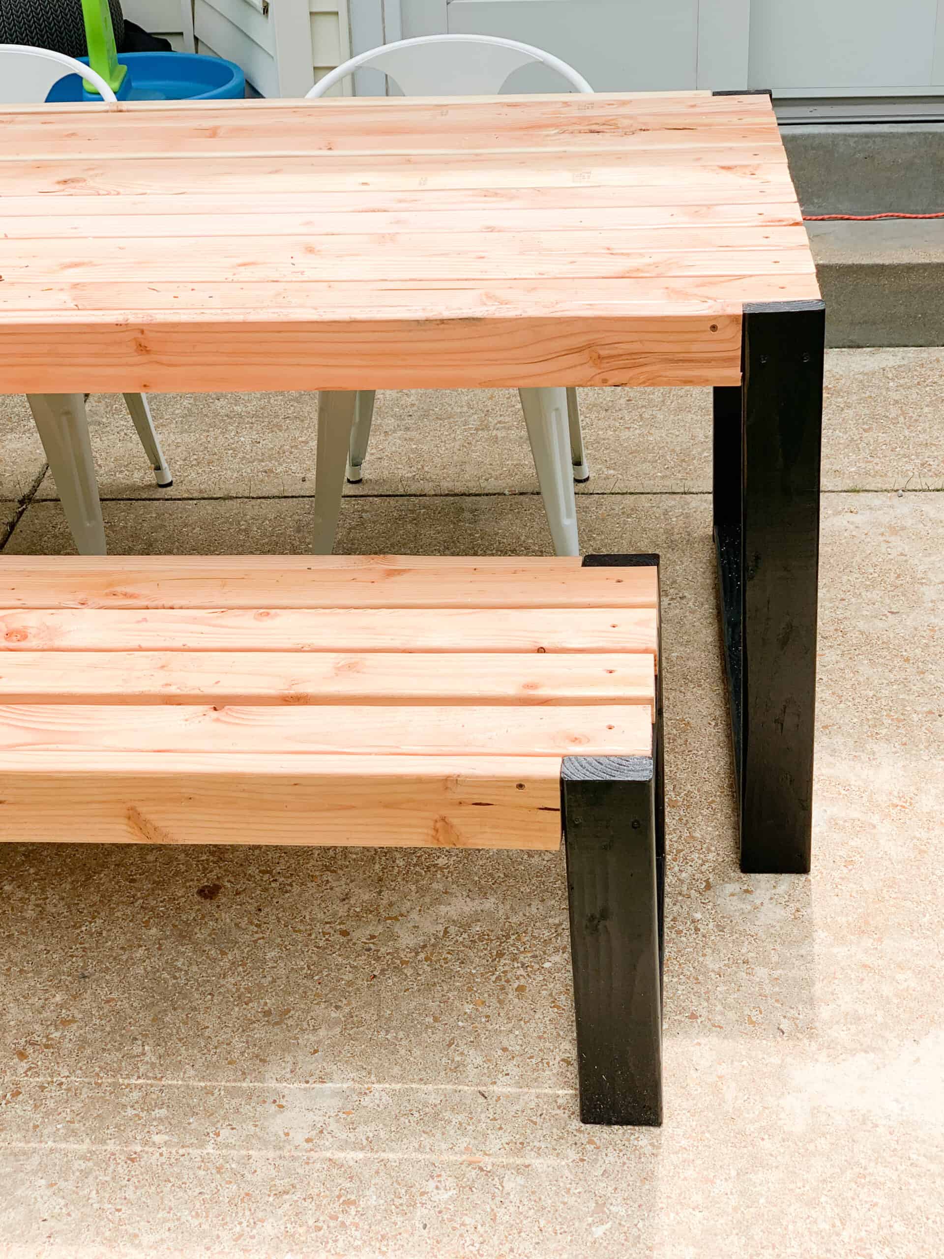 DIY outdoor table and bench