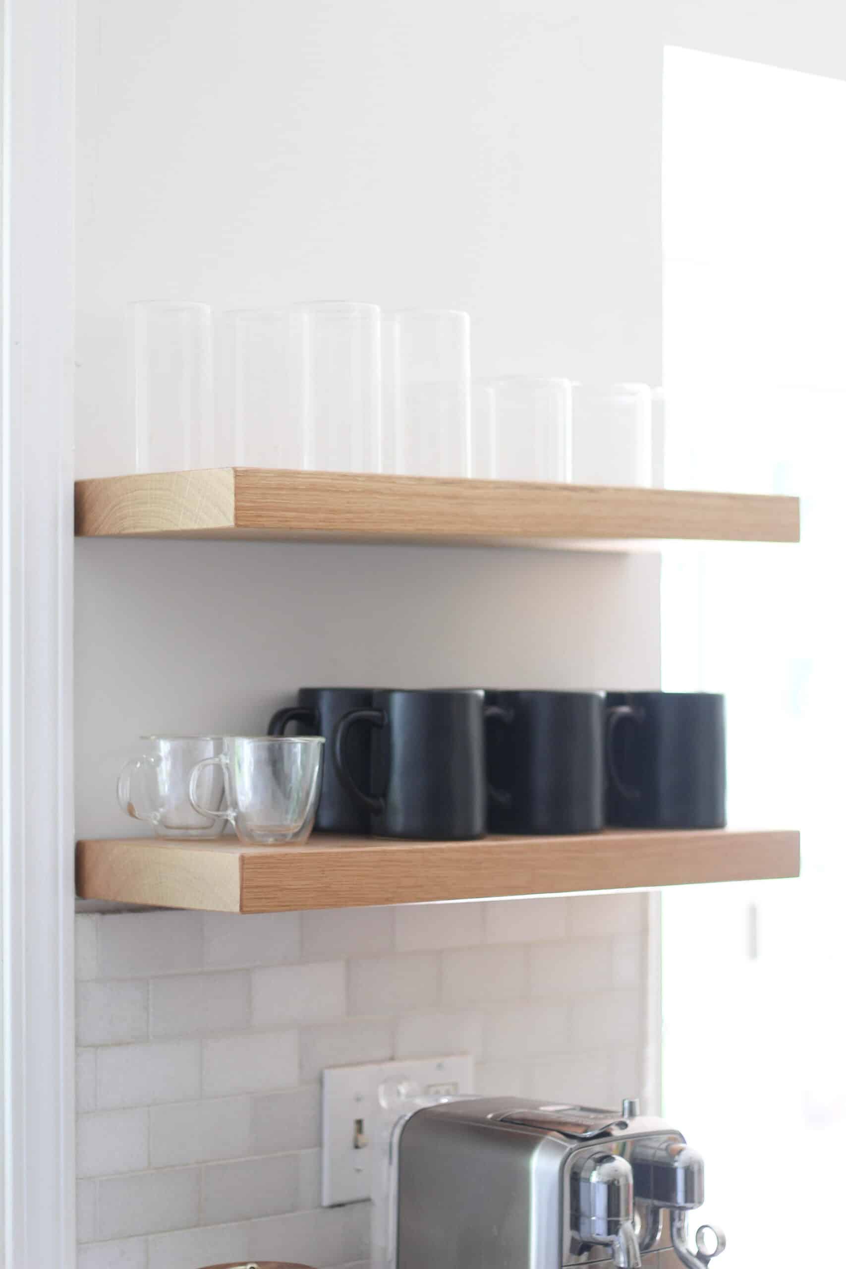 floating kitchen shelves