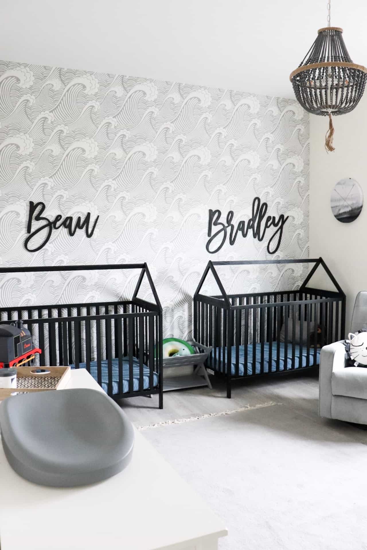 Double Nursery with black bed cribs