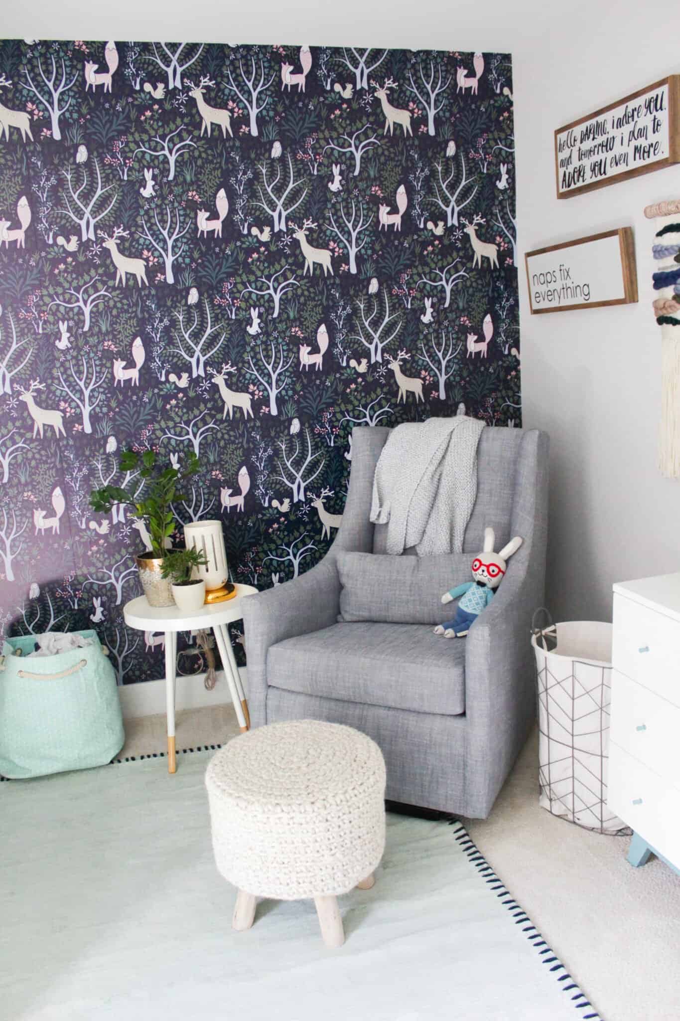 modern gender neutral wallpaper room