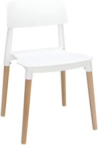 white and natural wood chairs