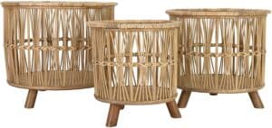 wicker baskets with feet