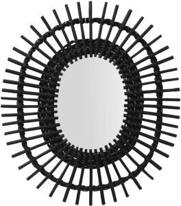 black rattan mirror