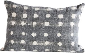 grey dot pillow 