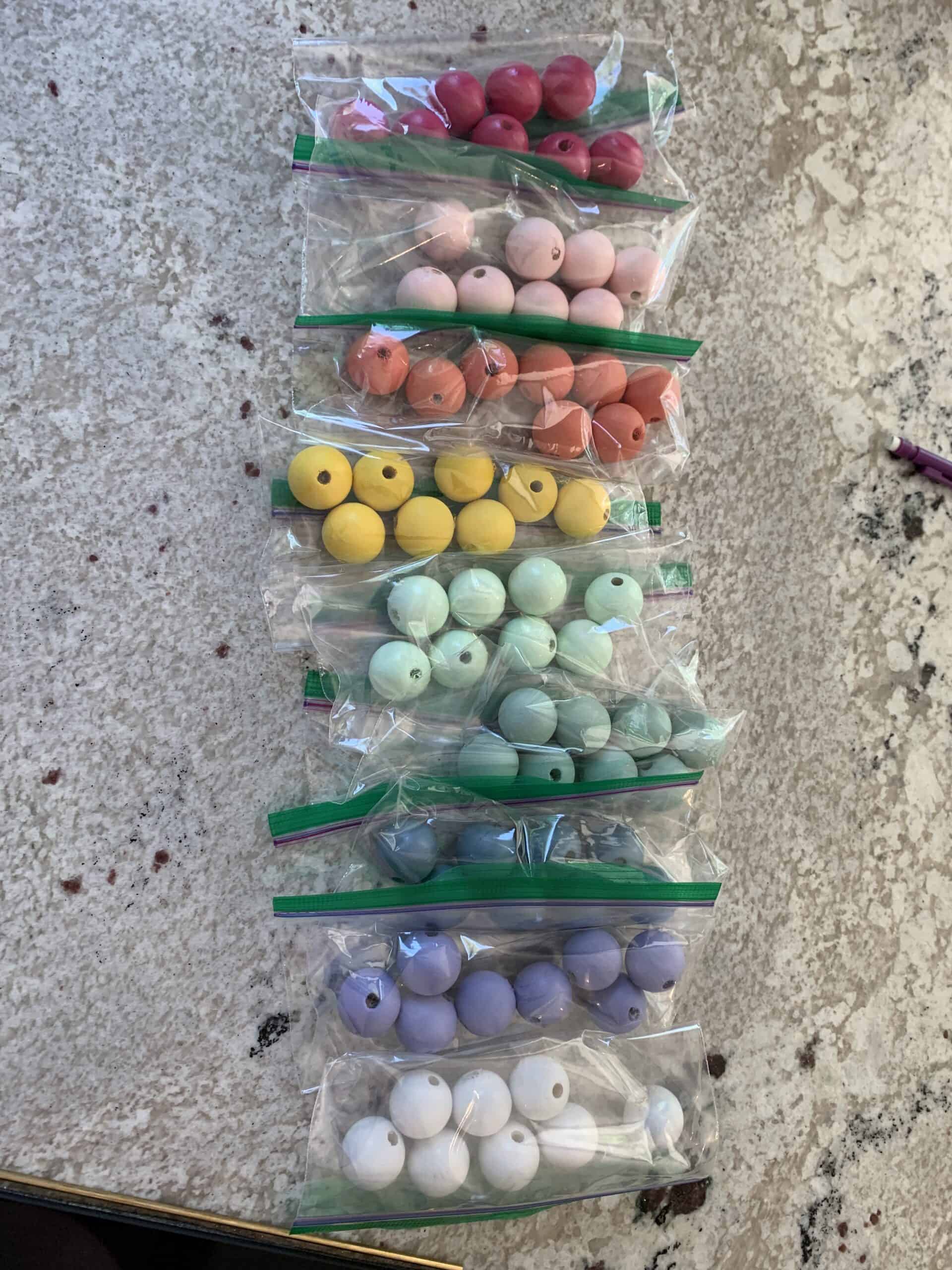 rainbow colored wood beads for abacus