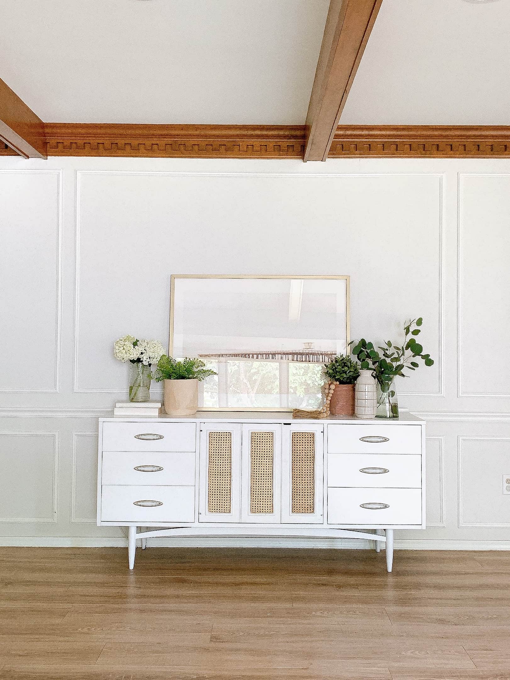 DIY cane Mid Century Modern Dresser