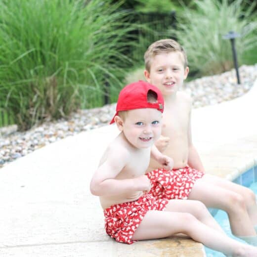brothers by the pool