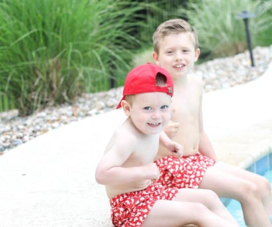 brothers by the pool