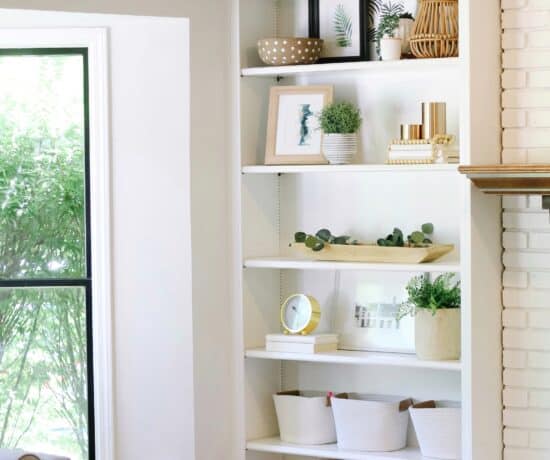 shelving with items from Amazon