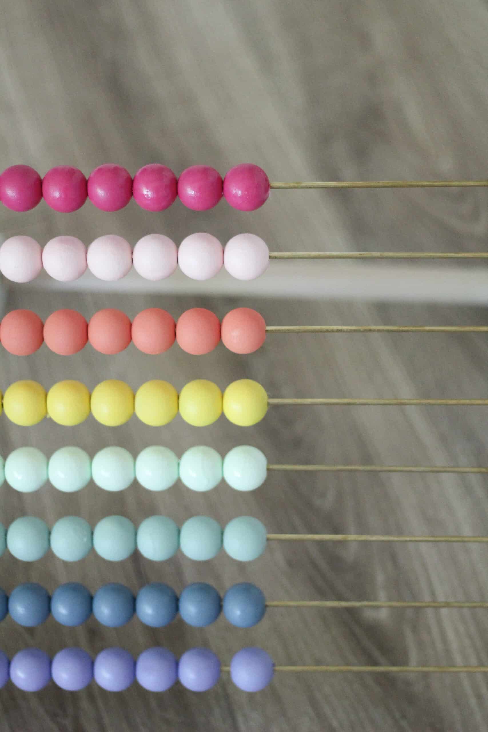 Wooden abacus pastel rainbow