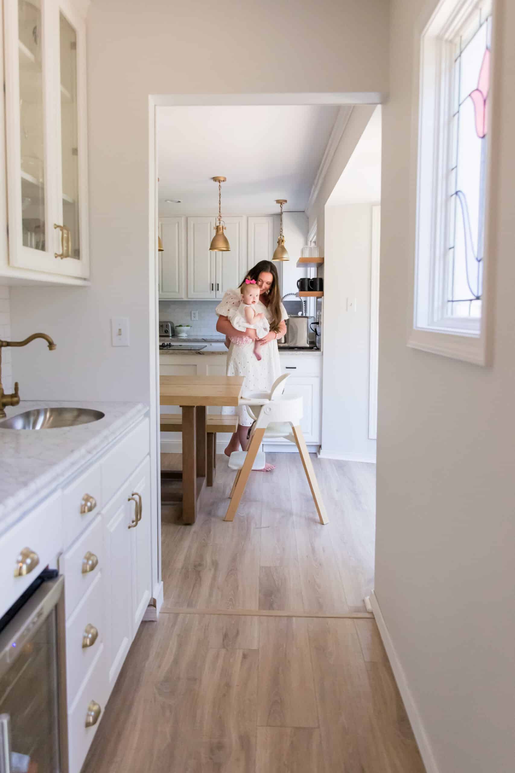 mom and baby in the kitchen