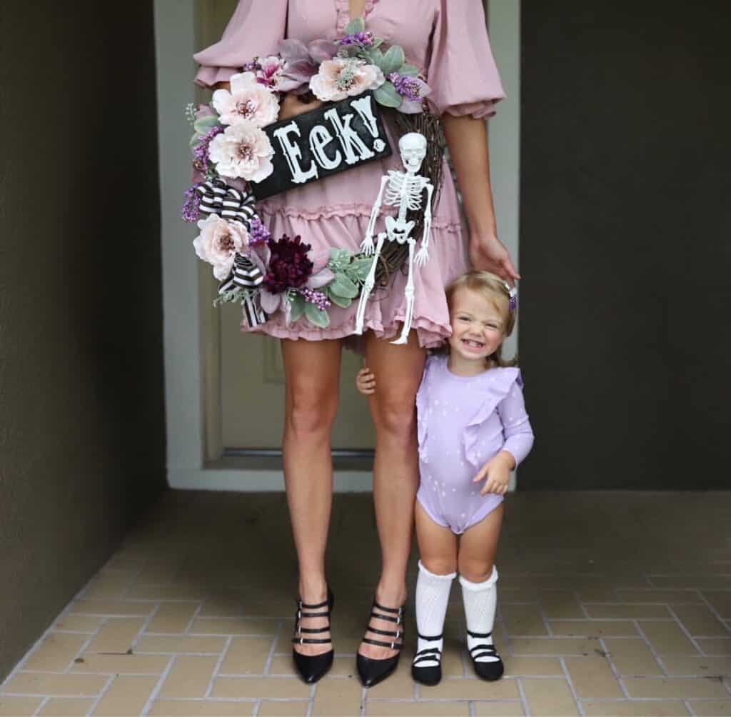 fun floral halloween wreath