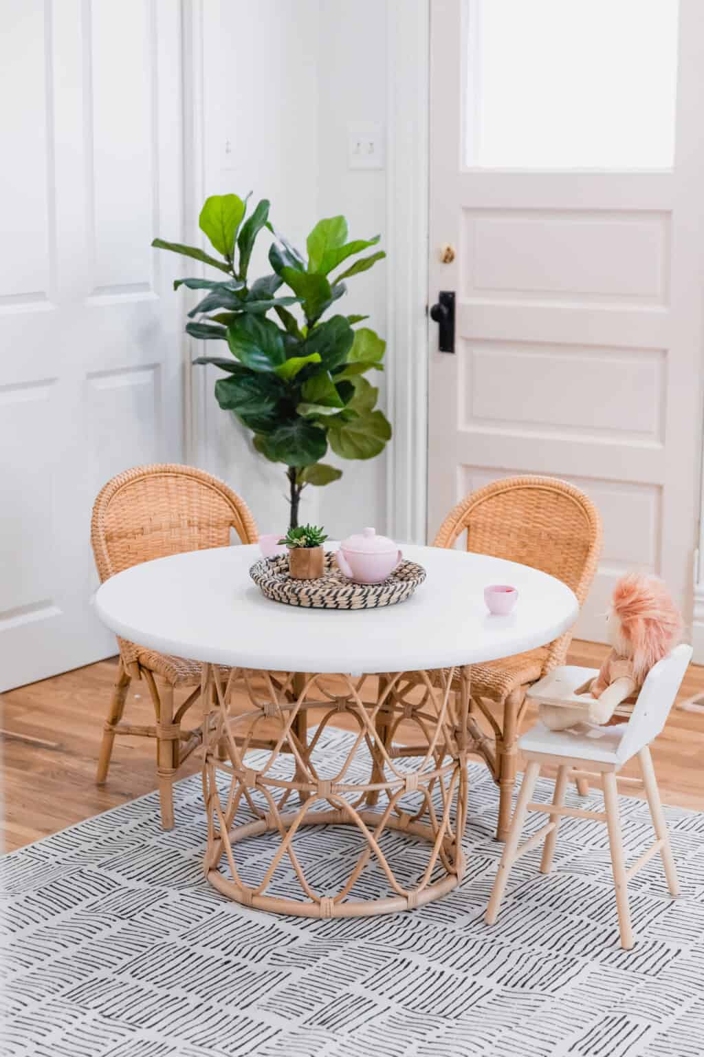 Easy DIY Rattan Kids Table arinsolangeathome