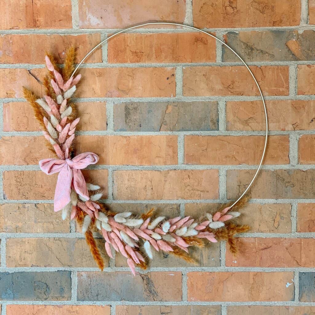 diy bunny tail wreath for fall