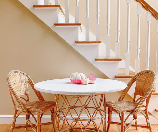 DIY Rattan kids table and chairs