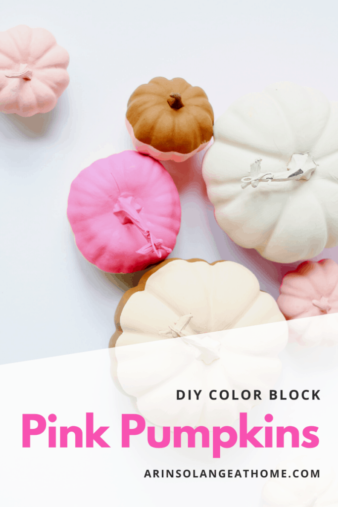 pink pumpkin color block DIY