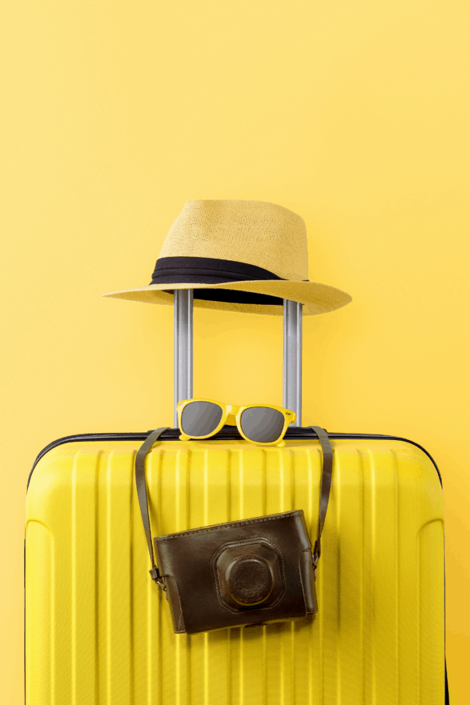 yellow suitcase photo 