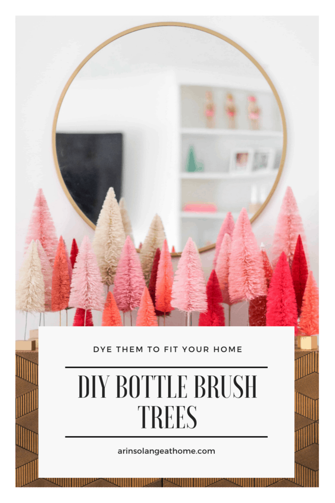 DIY Bottle Brush Tree Drink Stirrers for Holiday Drinks and Cocktails