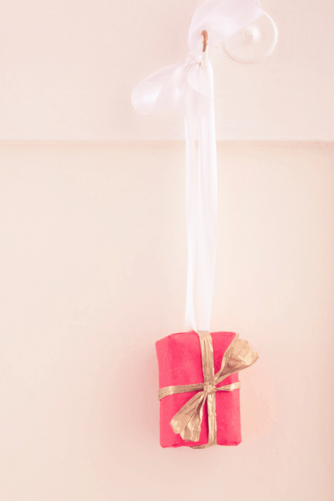 hanging small pink present 