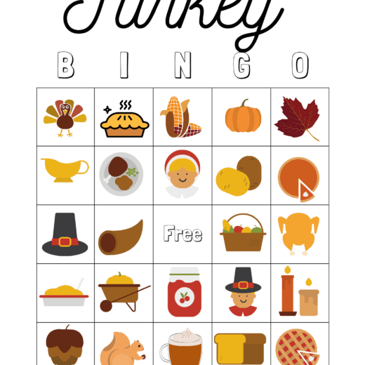 Free Printable Thanksgiving bingo