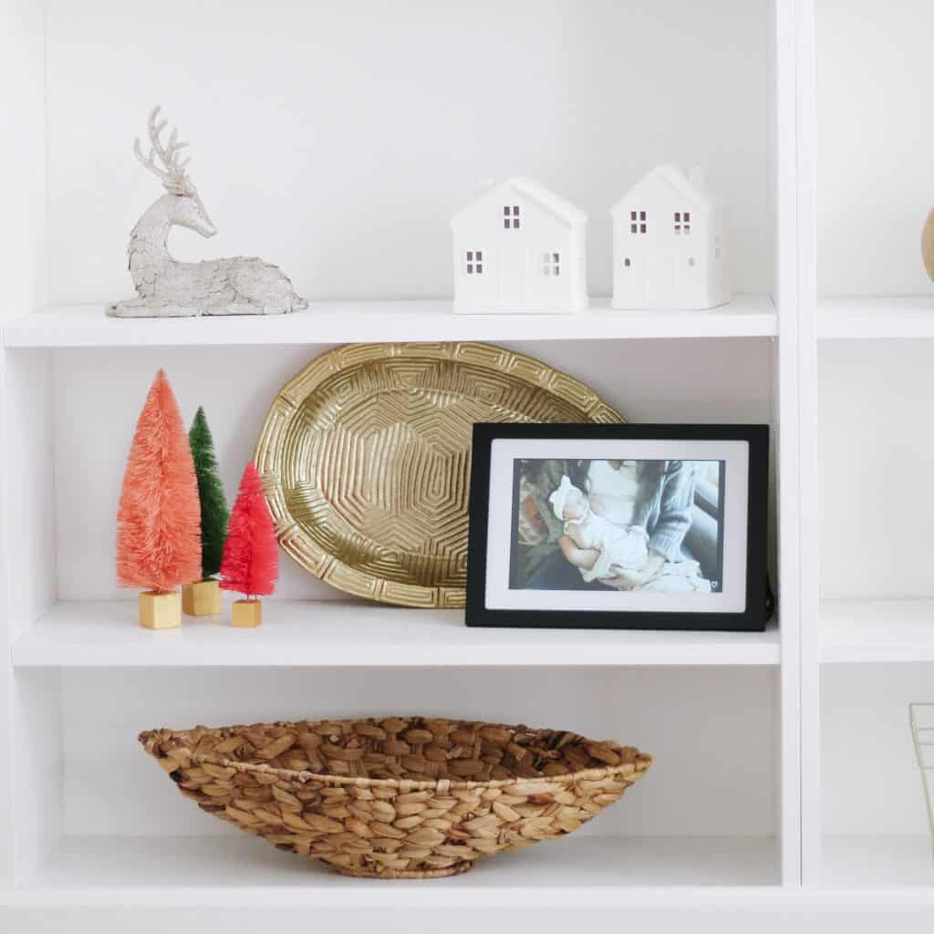 skylight frame on built in shelving 